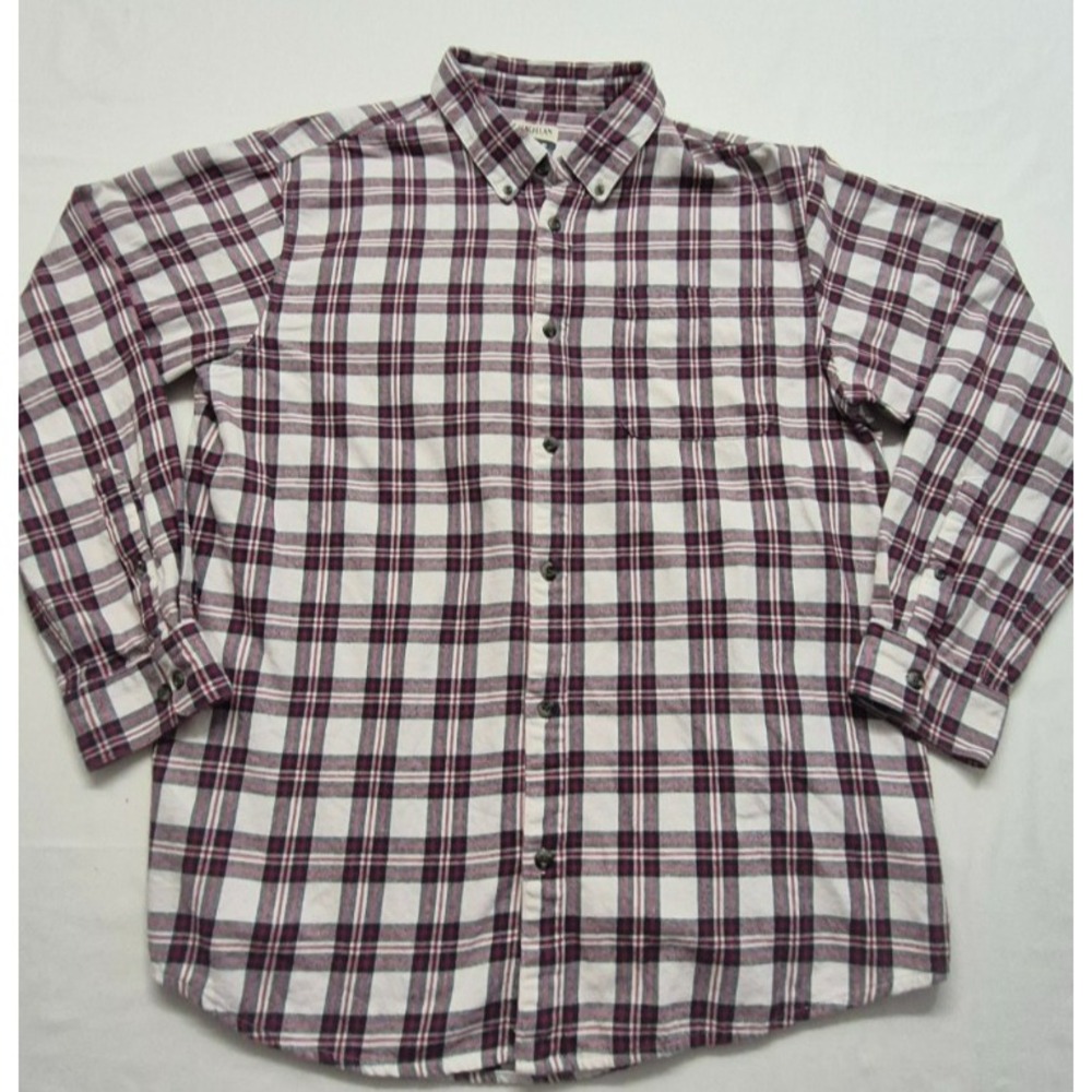 Magellan Outdoor men's red/white/blue flannel button up long sleeve shirt sz. XL